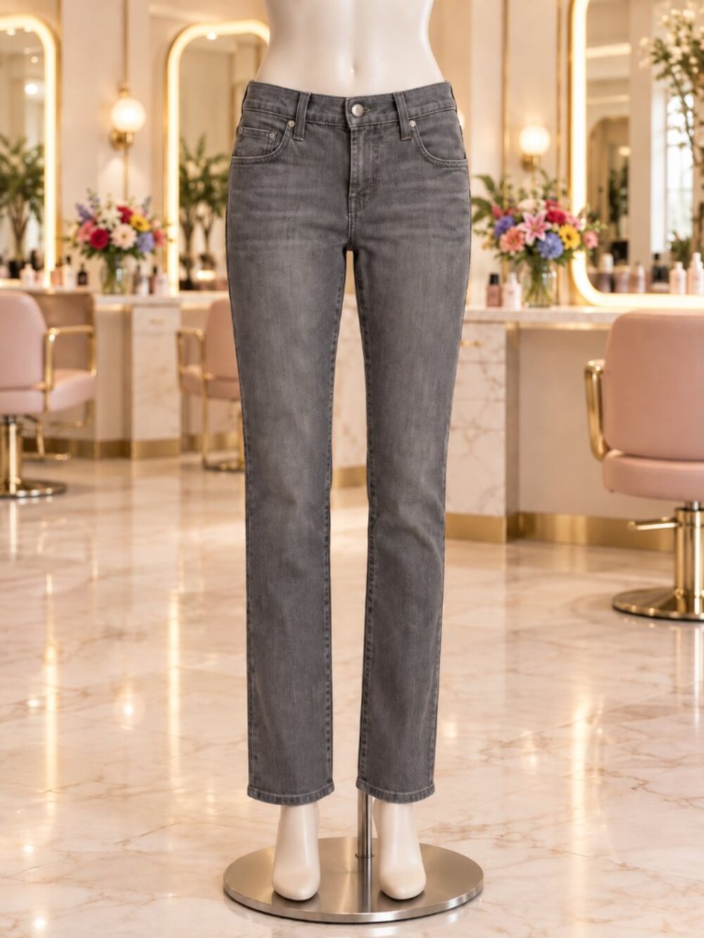 J Brand Women’s Size 28 Gray Wash Low-Rise Slim Straight Jeans